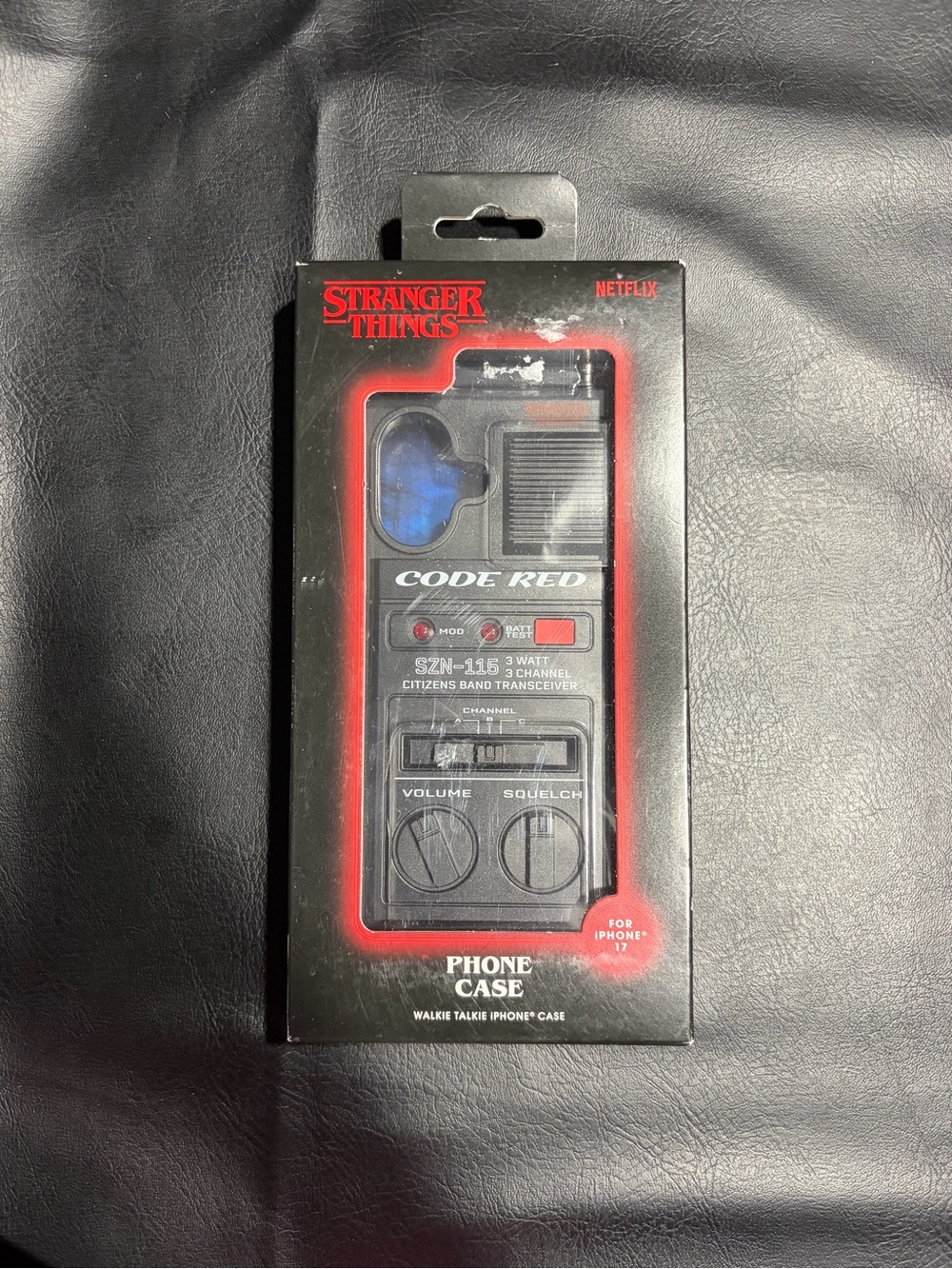 Stranger Things 'Code Red' Walkie Talkie iPhone 17 Case - Black & Red